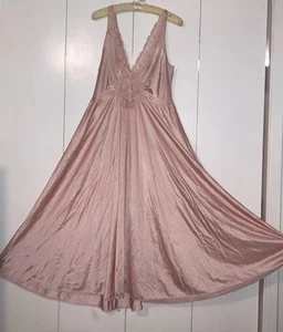 Vintage Pink Olga Nightgown Full Sweep Plus Size 2XL - Picture 1 of 24