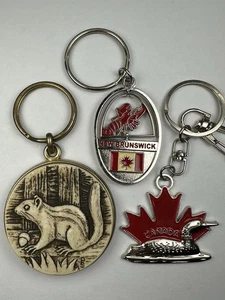 Canada New Brunswick Lobster, Maple Leaf Duck, Squirrel Keychains Lot of 3 - Picture 1 of 11