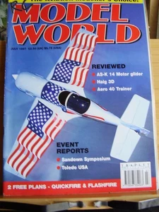 RADIO CONTROL MODEL WORLD MODEL AIRCRAFT MAG JULY 1997 FLASHFIRE & QUICKFIRE - Imagen 1 de 5