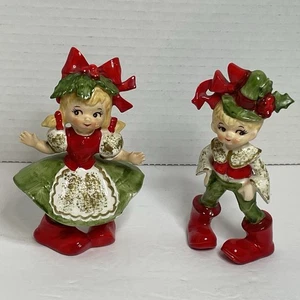 Lefton Bavarian Kids Christmas Figurine Swiss Japan Porcelain READ - Picture 1 of 12
