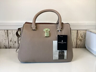 NWT LONDON FOG MUSHROOM TOP HANDLE HANDBAG WITH ADJUSTABLE CROSSBODY STRAP - Image 1 of 4