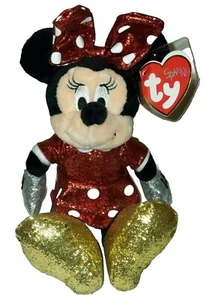 Ty Beanie Baby Disney - MINNIE MOUSE Super Brillante Rojo 6" NUEVO Peluche Juguete - Imagen 1 de 7