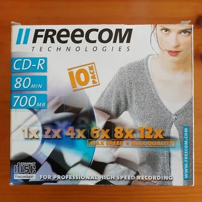 FREECOM CD-R RECORDABLE Audio CDs - 10 Pack Jewel Case Blank Discs *NEW/SEALED* - Image 1 of 2