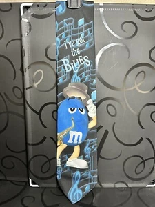 M&Ms Ive Got The Blues Saxophone Music Notes Chocolate Candy Novelty Necktie - Picture 1 of 4