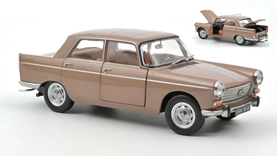 Modellino auto scala 1:18 Norev  PEUGEOT 404 1965 BROWN  WITH CARAVAN HENON d... - Immagine 1 di 1
