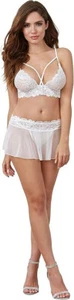 Juego Bralette Dreamgirl Blanco Talla Única - Imagen 1 de 4
