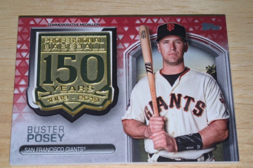 Buster Posey 2019 Topps 150th Anniversary Medallion #AMMBP Red Parallel 25/25 - Image 1 of 3
