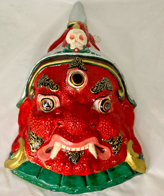 Vintage Mongolian Tsam Begste Mask Huge  24 Inches Tall 12 Inches Wide • 479.99$
