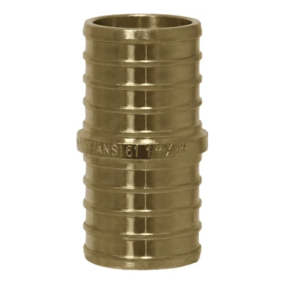 25 Pcs XFITTING Pex Coupling, 1" x 1", Pex B Crimp, Straight Coupling, Brass