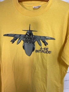 1980's Vintage Single Stitch USMC A-6E Intruder T-Shirt Size XL - Picture 1 of 4