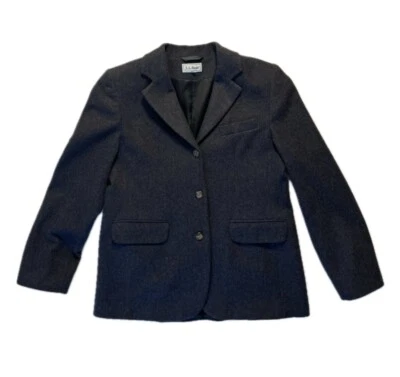 L.L. Chaqueta Blazer Bean Mujer Mezcla Lana Cachemira Talla 8 Gris Clásica Foto 1 de 4