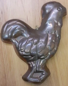 Vintage Rooster Chicken Copper Mold Farmhouse Rustic Kitchen Home Decor 11 1/2" - Picture 1 of 12
