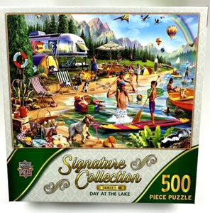 MASTERPIECES 500 Pc PUZZLE "Day at The Lake" Signature Collection SERIES II NIB - Picture 1 of 4
