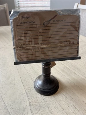 NUEVO CON ETIQUETASMud Pie Receta Tarjetero Madera y Metal Cocina Contador Cocineros Soporte para Recibos Foto 1 de 4