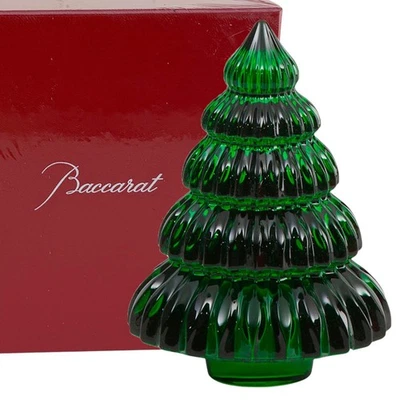 NUEVO en Caja Sellada Baccarat Cristal Noel Encantador Abeto Verde 5" Árbol Nuevo en Caja Foto 1 de 4