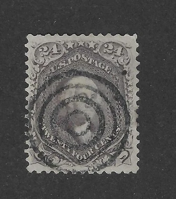 US # 70, 24 cent gray lilac, Washington,1869, VF+ - Image 1 of 2