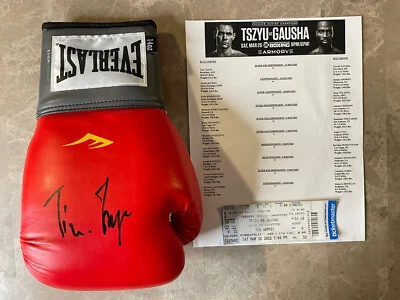 Tim Tszyu Signed Everlast Boxing Glove W Ticket & Bout Sheet - Image 1 of 4