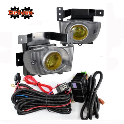 For 92-95 Honda Civic Sedan 4 Door Fog Lights Kit Harness + Lamps+ Switch Yellow - Image 1 of 2
