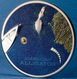 Palau 5 dollars 2022 American Alligator 1 oz silver proof coin CIT bitcoin - Picture 1 of 3