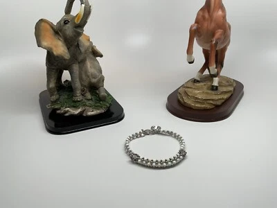 Handmade Swarovski and Natural Howlite Stone 7,5''Charm Bracelet with BD month - Image 1 of 4