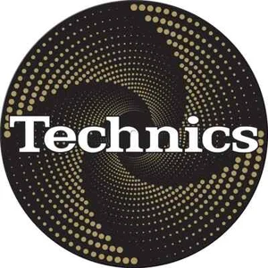 Technics Logo DJ Slipmats, felt (pair, funnel gold with white logo print) - Afbeelding 1 van 4