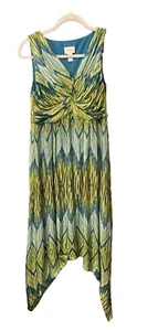 Chicos 0 kleine Größe 4 Maida Kleid Damen grün Ikat ärmellos Einstecktuch Linie - Bild 1 von 9