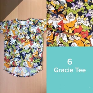 New LuLaRoe Disney Seven Dwarfs Gracie tunic top, kids unisex boys girls size 6 - Picture 1 of 1