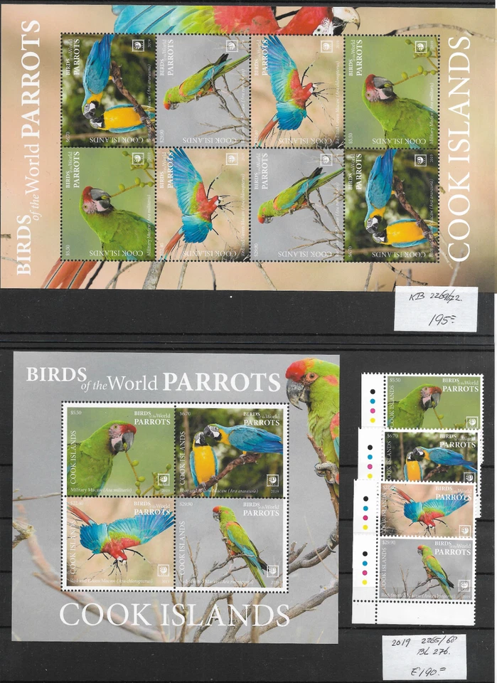 COOK ISLANDS  @ 2019 BIRDS WORLD OF PARROTS   MNH NICE PRICED @ AU.573 - Image 1 of 1