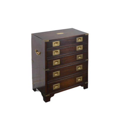 Kommode Vintage Bevan Funnell  Mahagoni Militärkampagnen Stil -11629- - Bild 1 von 4