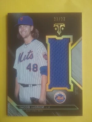 2016 Topps Triple Thread Unity Jumbo JERSEY  #UJR-JAD JACOB DEGROM 27/27 - Image 1 of 2