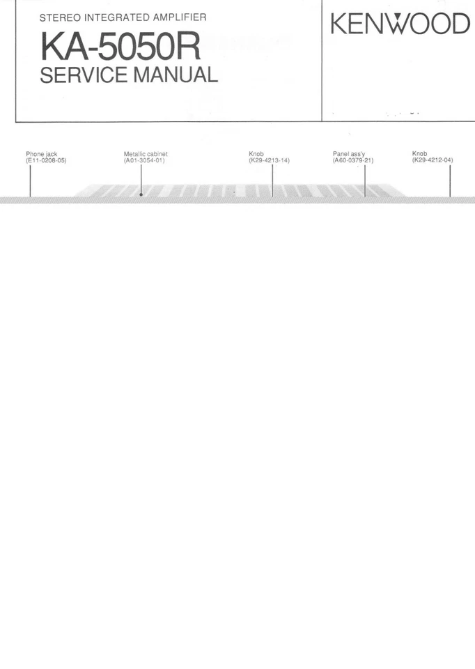 Servizio Manuale di Istruzioni per Kenwood KA-5050 R - Immagine 1 di 1