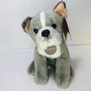 DEMDACO PITTIE MIX Rescue Breed Stuffed Animal Pitbull Grey/White 8 in NWT - Picture 1 of 11