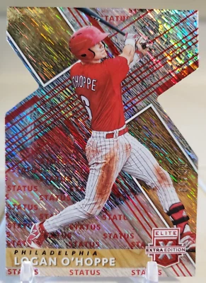 2019 Panini Elite Xtra Rookie Card LOGAN O'HOPPE Gold Die Cut Refractor #/99 RC - Image 1 of 2