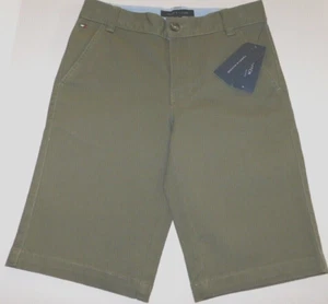 Tommy Hilfiger Boy's Shorts Dusty Olive Green Size 12 Adjust Waist 12 NEW - Picture 1 of 7