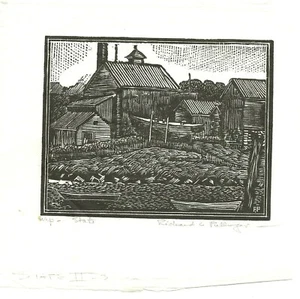 1940's Richard C Pullinger, Woodblock Print Pencil Signed, Nephew of Herbert - Picture 1 of 3