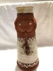Redware Art Pottery Handmade Vase Sculpture Helga Mader Man with Flute Canada