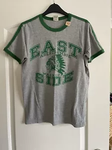 HERREN ABERCROMBIE GRAU/GRÜNER BESATZ - EAST SIDE PRINT WARRIORS T-SHIRT-GR. S - Bild 1 von 7
