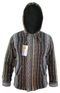 Chaqueta con capucha bohemia multicolor Hippie Gheri forrada de algodón lana - Imagen 1 de 4