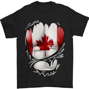 Gym Canadian Maple Leaf Flag Muscles Canada Mens T-Shirt 100% Cotton