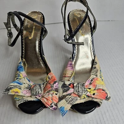 Quirky Colorful Poetic License platform ankle buckle heels - 38 - Image 1 of 4