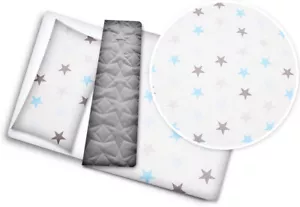Luxury Baby Blanket Set Velvet 75x100 – Grey Blue Stars, Soft & Warm - Picture 1 of 4