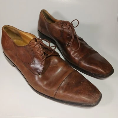 Mercanti Fiorentini 6799 Brown Leather Lace-Up Cap Toe Oxford Shoes Men's 13 M - Image 1 of 4