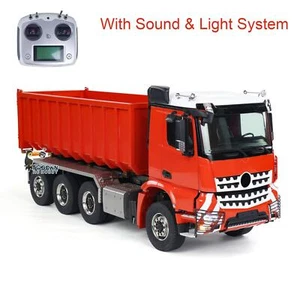 Metall 1/14 RC Hydraulischer Dumper 8x8 Roll Off Dump Truck 3363 Licht Geräusche - Picture 1 of 12