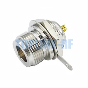 10x N Type Female Jack Front Mount Bulkhead Nut RF Connector Straight Solder Cup - Photo 1/5