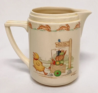ROYAL DOULTON BUNNYKINS BARBARA VERNON CASINO JUG/PICTHER  'TO THE HUNT BALL' - Image 1 of 4
