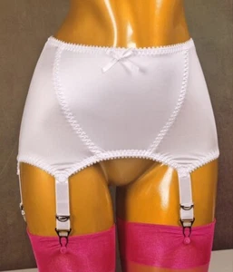 Women Wet Look Open Bottom Girdle Firm Shapwear Girdle Garter Belt with 6 Straps - Picture 1 of 26