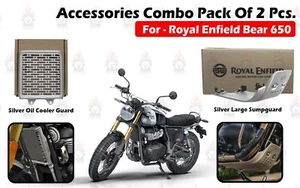 Large Sumpguard & Oil "Cooler Guard Combo Of 2 Pcs For Royal Enfield Bear 650" - Bild 1 von 18
