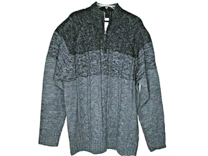 NWT Weatherproof Men's 2XL Blue Toned 1/4 Zip Acrylic Mock Neck Sweater - Picture 1 of 8
