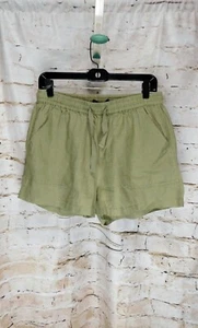 NWT 100% European Linen Shorts Size Medium Martini Olive Color - Picture 1 of 8