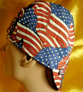 USA Flag: Custom Made Construction, Welder, Pipe-fitter, Biker Hat - Picture 1 of 2
